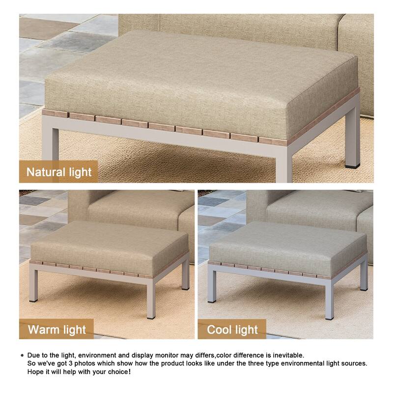 Outdoor No Assembly Patio Conversation Sets with Coffee Table, Ottoman