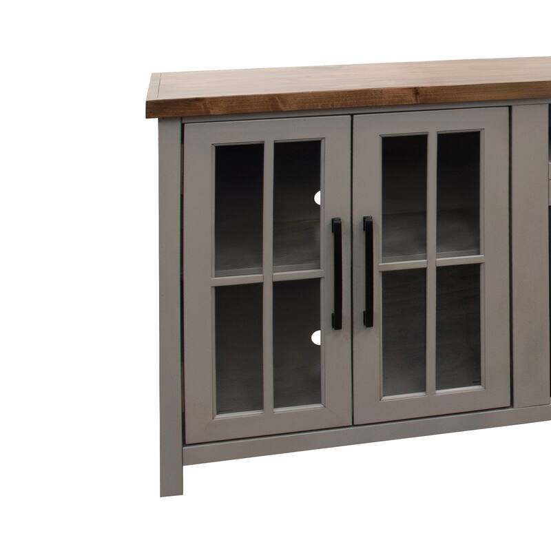 Bridgevine Home Modern Farmhouse 96 inch TV Stand Console for TVs up to 100 inches, No Assembly Requried, Two-Tone Finish