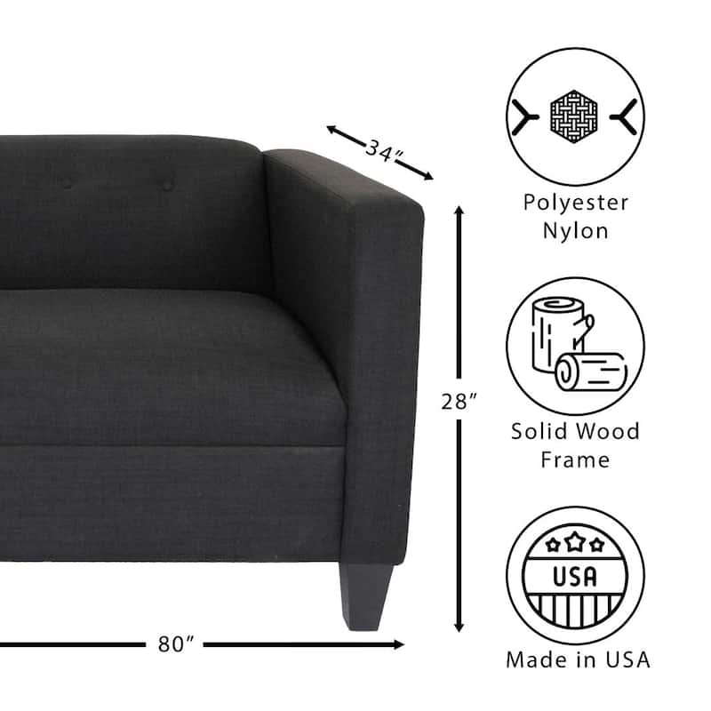 Coast to Coast Sofas Contemporary Loveseat Sofa Polyester Nylon Solid Wood Frame Upholstered