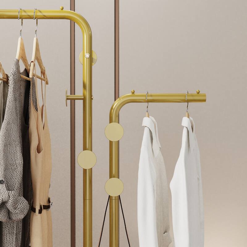 Coat Rack with Marble Base Entryway Coats Hanger Stand with 5 Hooks - 24"x12"x70"