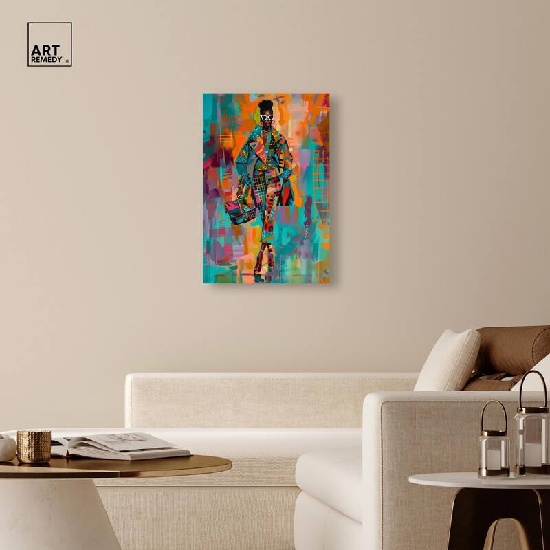 Bold Patchwork Style Canvas by Art Remedy, Gallery Wrapped
