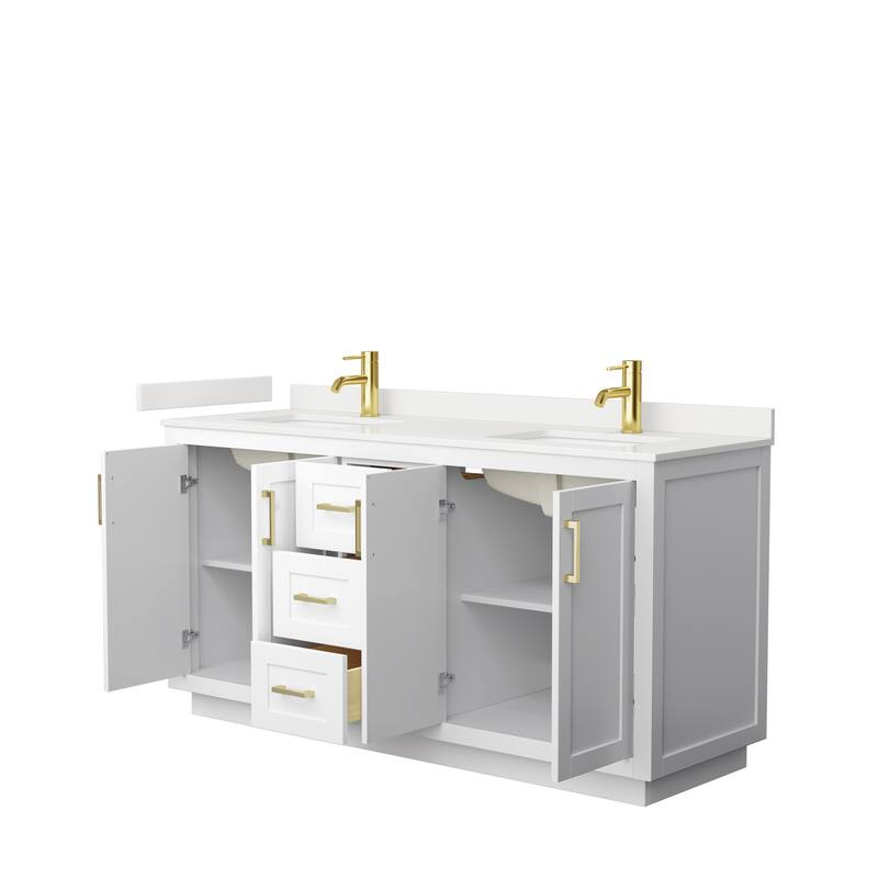 Miranda 66-inch Double Vanity, Quartz Top