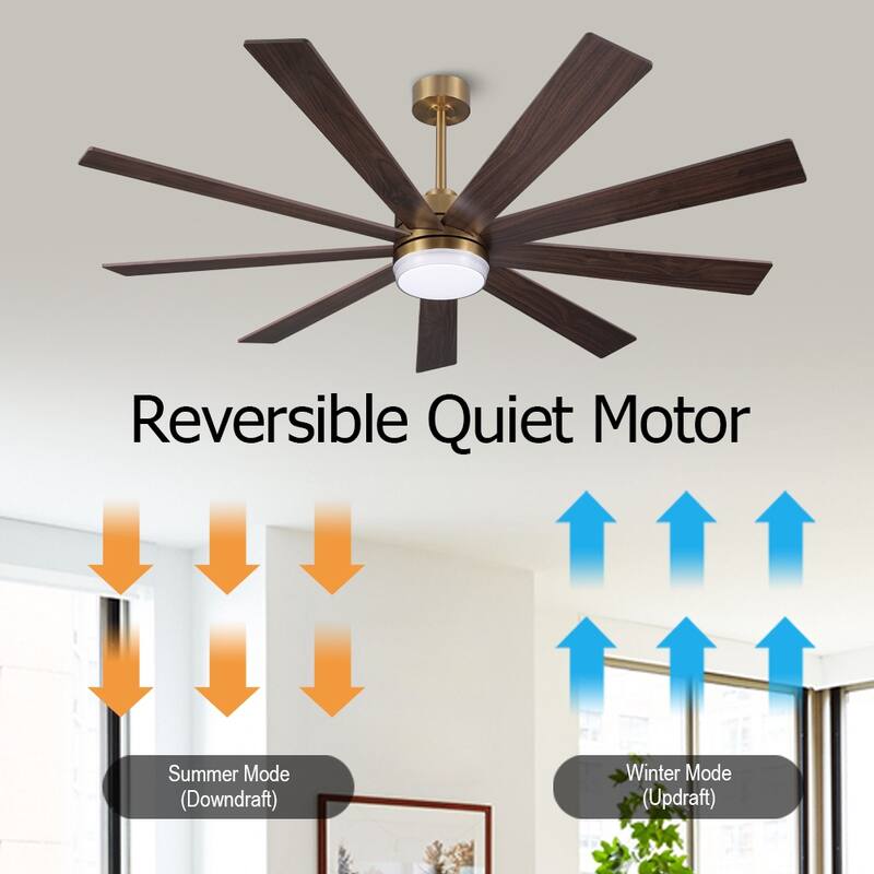 WINGBO 65/72 inch DC Motor Indoor Ceiling Fan with Light & Remote...
