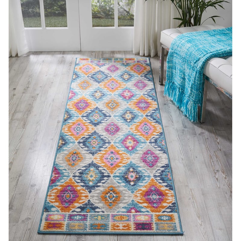 Nourison Passion Boho Geometric Tribal Area Rug - 2' 2" x 7' 6" - Multi - Runner