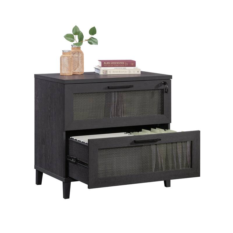 Lateral File, File Cabinet , Office Storage Cabinet Black finish