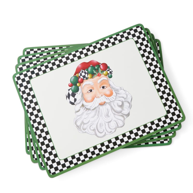 Pimpernel Set of 3 Black and White Christmas Placemats - 15.7" L x 11.7" W - Set of 4 - 15.7" L x 11.7" W - Multicolored