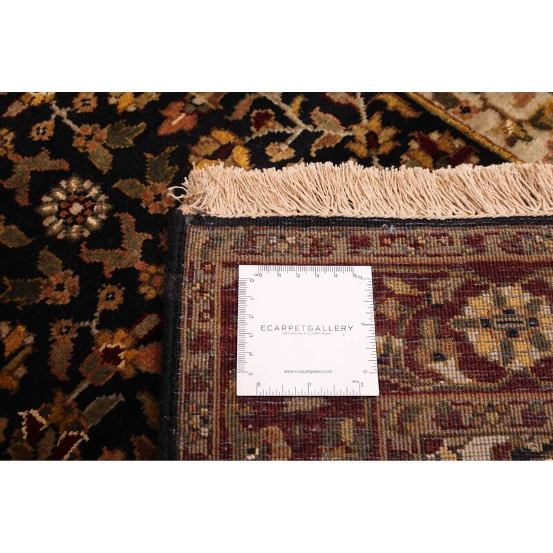 ECARPETGALLERY Hand-knotted Mirzapur Black Wool Rug - 2'6 x 12'0
