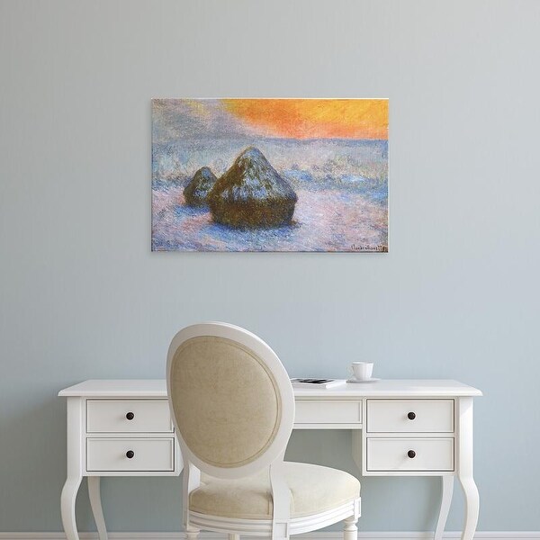 Easy Art Prints Claude Monet's 'Wheatstacks' Premium Canvas Art