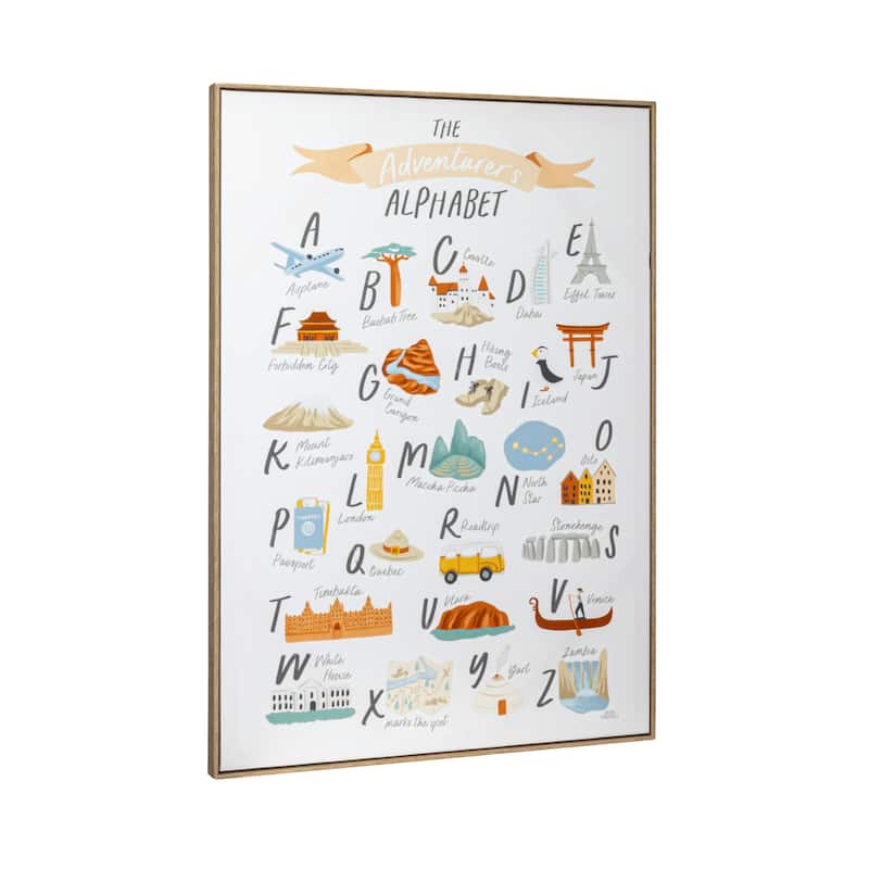 Canvas Framed Wall Décor with Alphabet and Corresponding Images