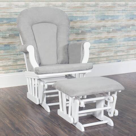 Forever Eclectic Cozy Glider Rocker and Ottoman