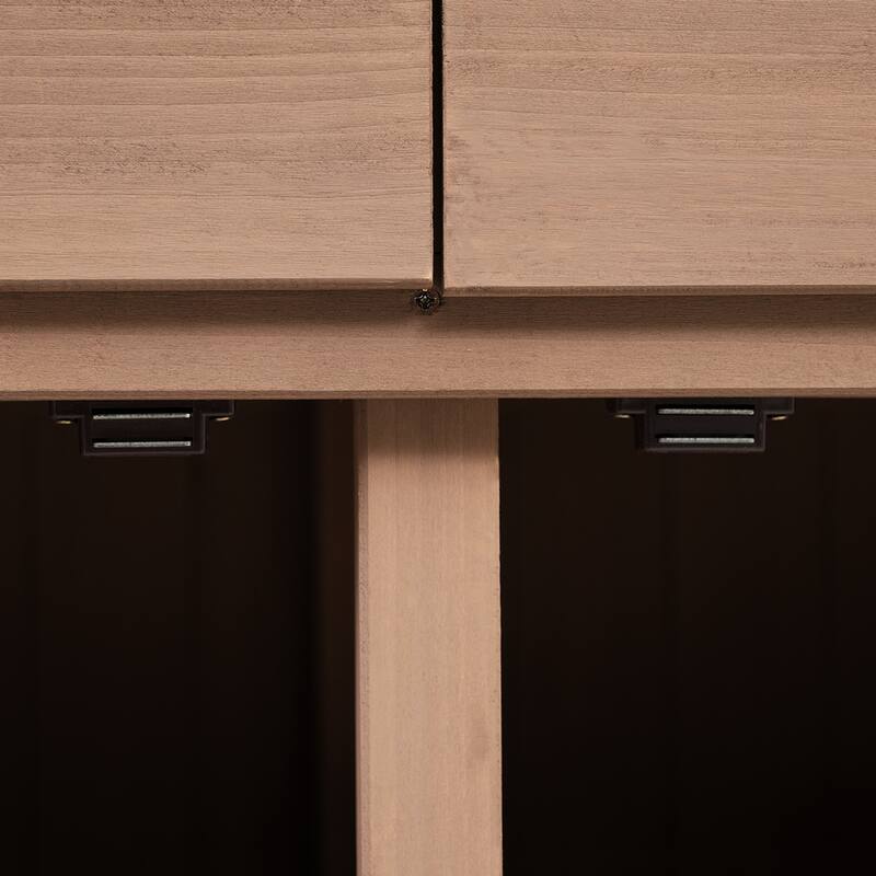 Outdoor Potting Bench Table, Gardening Workstation with Open Storage Shelves, Fir Wood Workstation with 2 Drawers and Cabinet