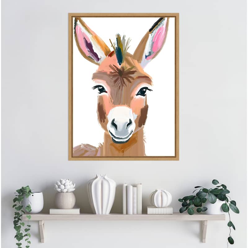 Esel Donkey by Ohkimiko Framed Canvas Wall Art