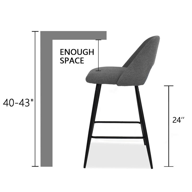 Upholstered Modern Bar Stool (Set of 2)