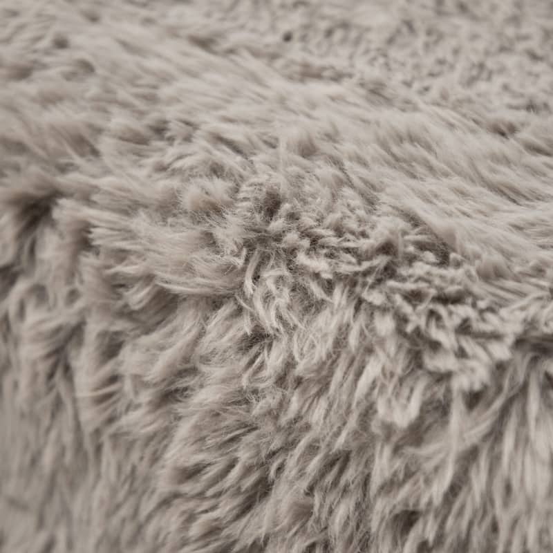 Furniture of America Ylena Modern 5-Piece Faux Fur Foam Modular Armless Compressed Sectional Sofa with Ottoman