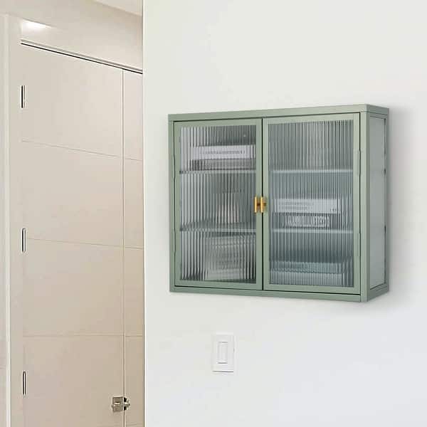 Double Glass Door Wall With Detachable Shelves Bed Bath