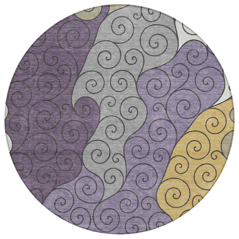 Machine Washable Indoor/ Outdoor Swirly Chantille Rug
