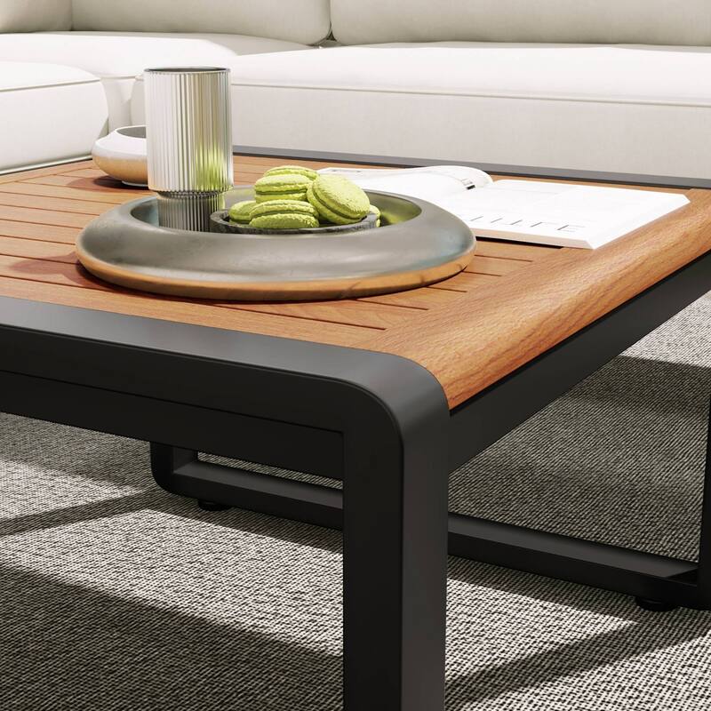 4-Piece Outdoor Patio Set with Cushions and Coffee Table