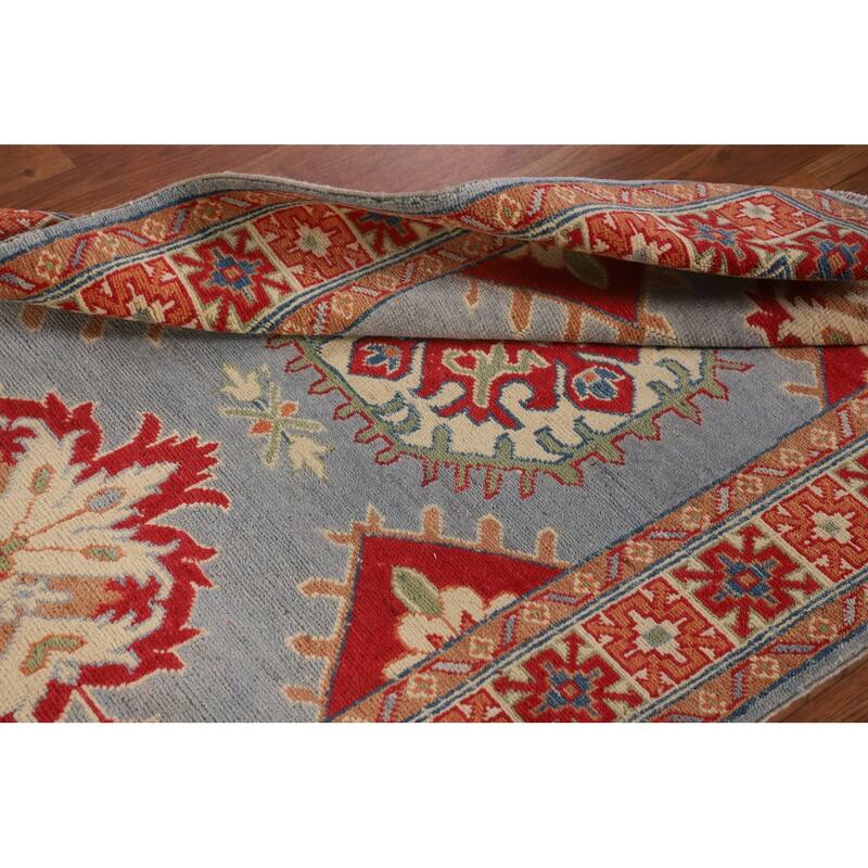Blue Kazak Accent Rug Handmade Wool Carpet - 3'3"x 4'10"