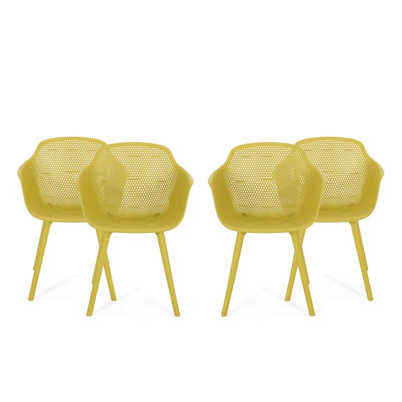 Lotus Outdoor Modern Dining Chairs (Set of 4) by Christopher Knight Home