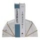 preview thumbnail 7 of 10, Decorative Marble and Brass Inlay Bookends - 5.5", White & Gold - 5.25"