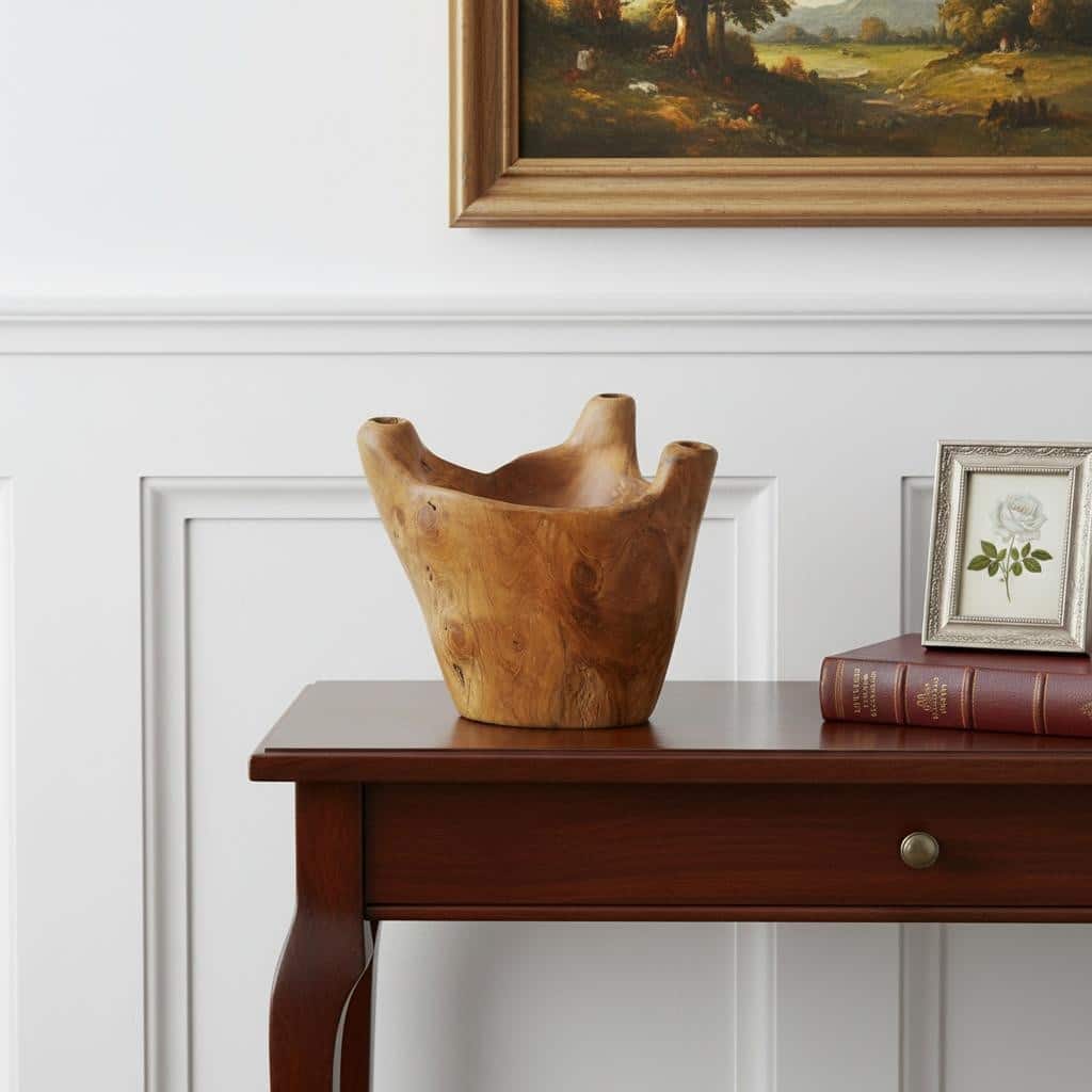 8" Natural Round Solid Wood Table Vase - 10.20