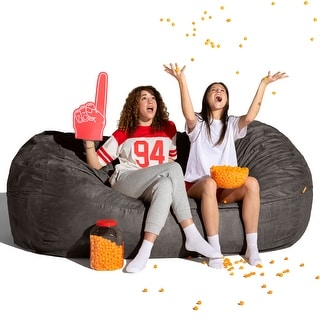Jaxx 7ft Oversized Bean Bag Couch – Extra Large 3-Seat Floor Sofa with Washable Cover Play Rooms, Living Rooms & Basements