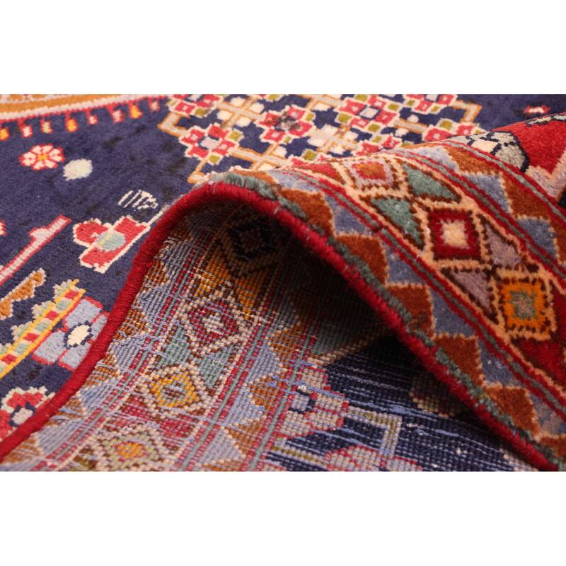 ECARPETGALLERY Hand-knotted Melis Vintage Dark Navy Wool Rug - 4'7 x 9'1