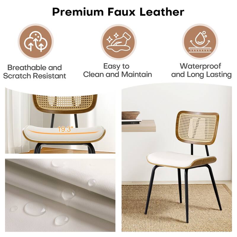 Faux Leather Upholstered Dining Chairs Set of 2/4 - 33.5"H x 19.3"W x 23"D