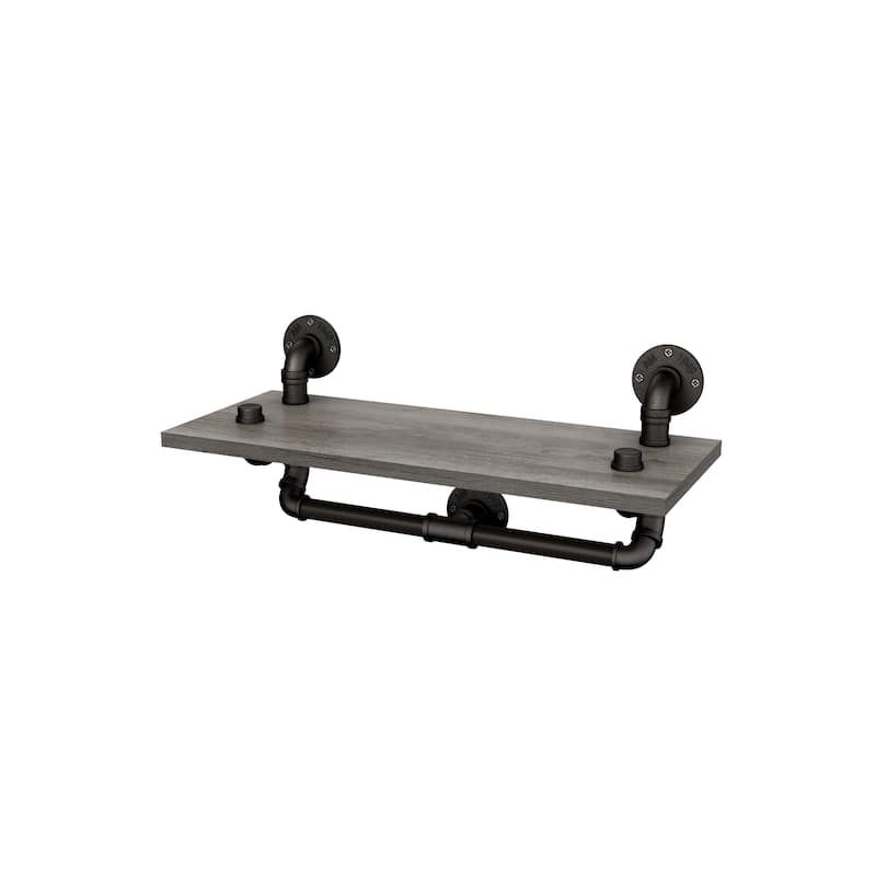 Andre Industrial Grey Floating Shelf (Set of 2) by Furniture of America - 23.62"W x 9.45"D x 10.72"H