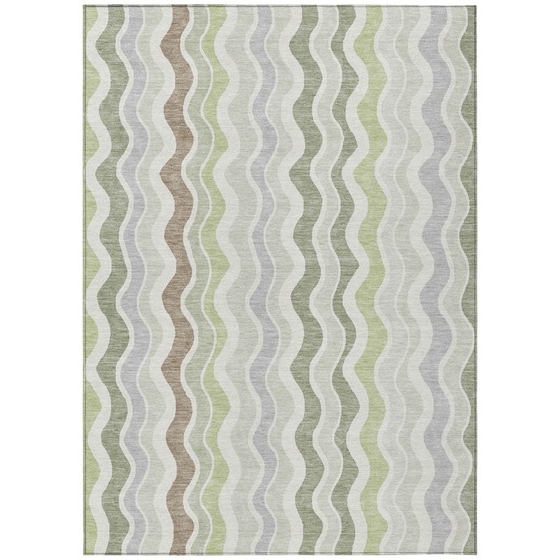 Machine Washable Indoor/ Outdoor Funky Stripe Chantille Rug