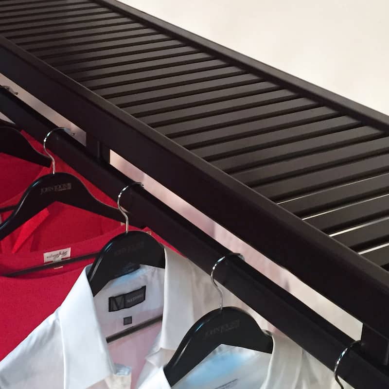 John Louis Home Solid Wood Reach-In Simplicity Closet System with 5-Drawers Espresso