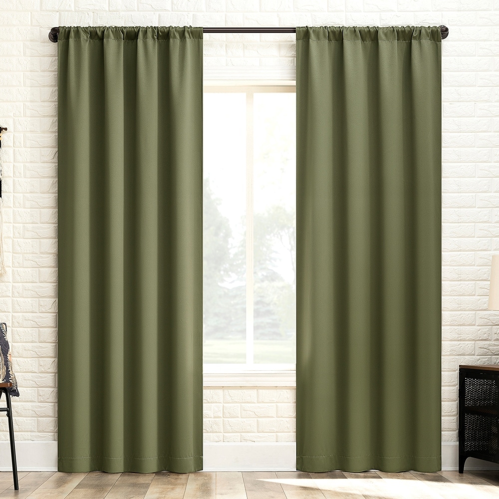 Sun Zero Bergen Theater Grade Extreme Total Blackout Rod Pocket 1-Piece Curtain Panel, Single Panel