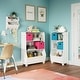 preview thumbnail 12 of 10, RiverRidge Kids Catch-All Wall Bookshelf with 2 Toy Storage Cubbies and 3 Wooden Hooks for Playroom, Nursery - White