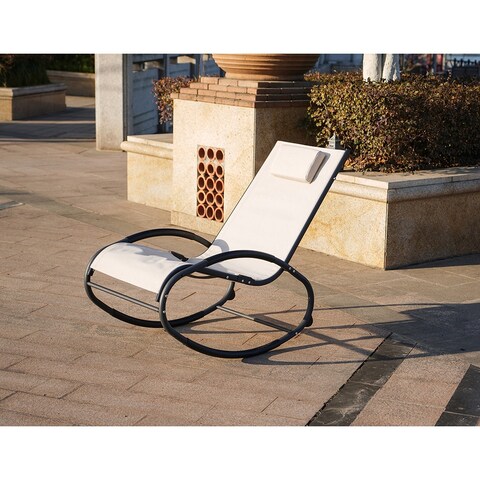 Moda Sunshine Iron Oval Base Rocking Lounge Chair Single with Pillow