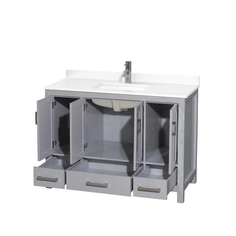 Wyndham Collection WCS141448S-QTZ-UNSMXX Sheffield 48" Free Standing