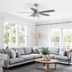 preview thumbnail 5 of 11, 52-Inch Premium Cement Gray Ceiling Fan With Light,E26 Bulb Included,Remote Control,DC Motor,5 Plywood Blades