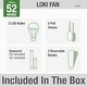 preview thumbnail 9 of 18, Hunter 52" Loki Ceiling Fan with LED Light Kit and Pull Chain - Transitional, Modern-Contemporary