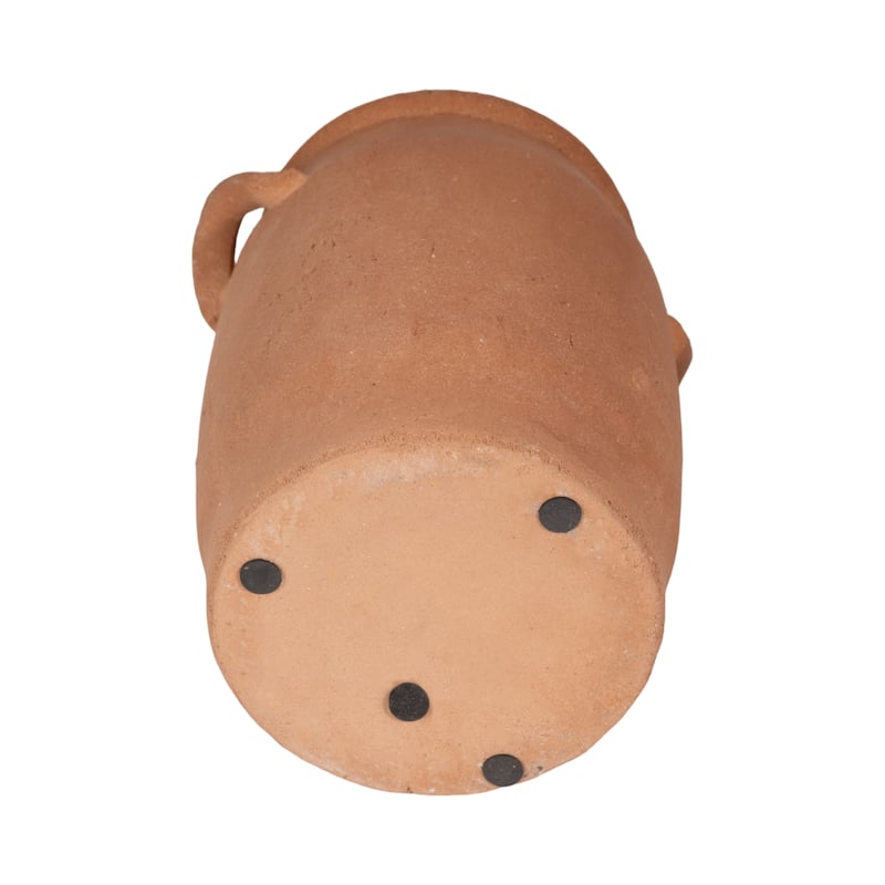 Ceramic Table Vase Rustic Handles Textured Artisan Decorative Accent