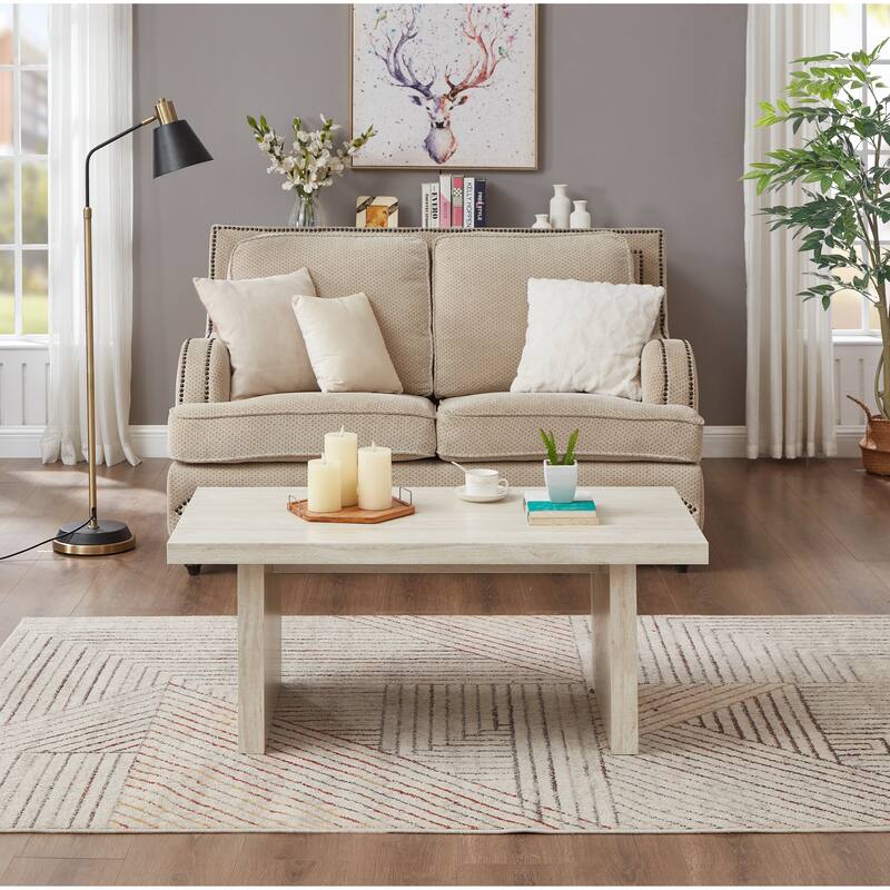 Roundhill Furniture Cavira 3-Piece Faux Marble Coffee Table Set