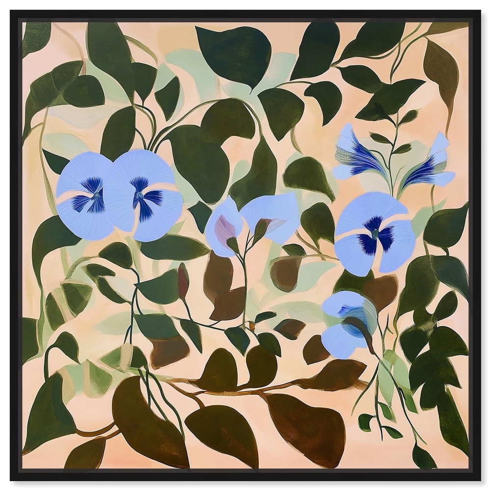 Naive Blue Flowers Canvas by Art Remedy