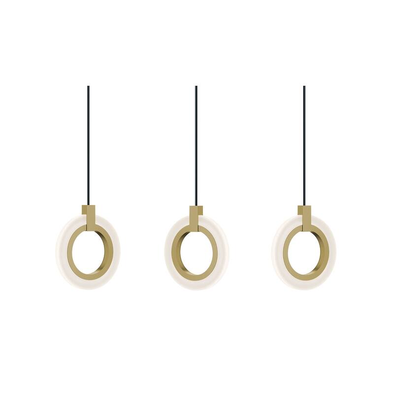 AFX HLOP08LAJUDLNR3 Halo 36" Wide LED Multi Light Pendant - Light Antique Brass