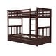 preview thumbnail 7 of 16, American Classic Traditional Style Twin-Over-Twin Bunk Bed with Ladders and Two Storage Drawers