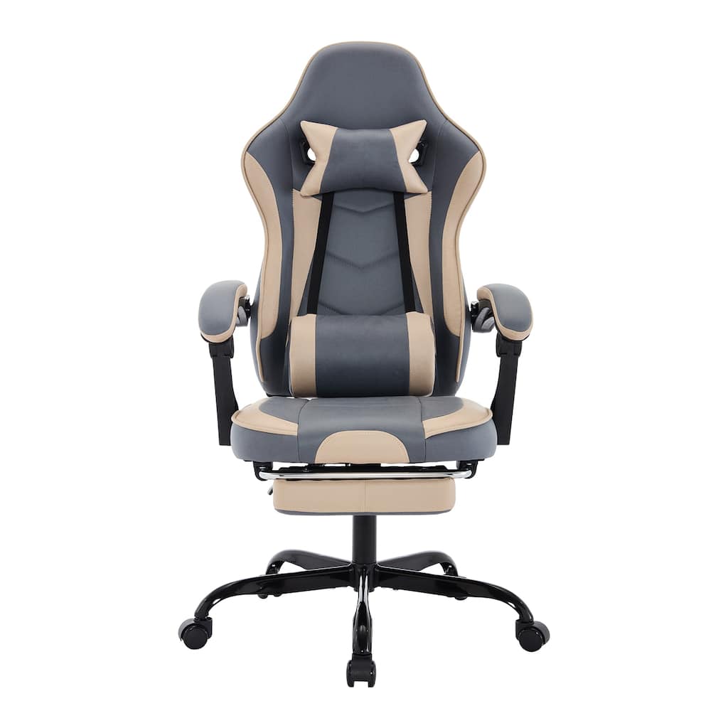 Gaming Chair, Ergonomic Computer Chair with Footrest and Massage Lumbar Support, Height Adjustable Swivel Video Game Chair