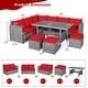 preview thumbnail 40 of 66, Costway 7 PCS Patio Rattan Dining Set Sectional Sofa Couch Ottoman - See Details