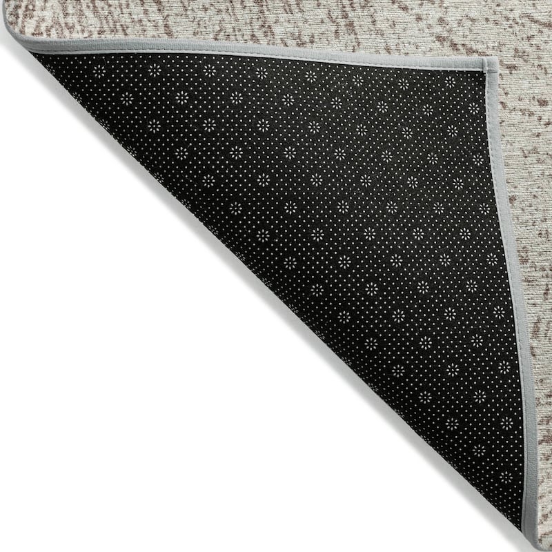 Machine Washable Indoor/ Outdoor Solid Geo Chantille Rug