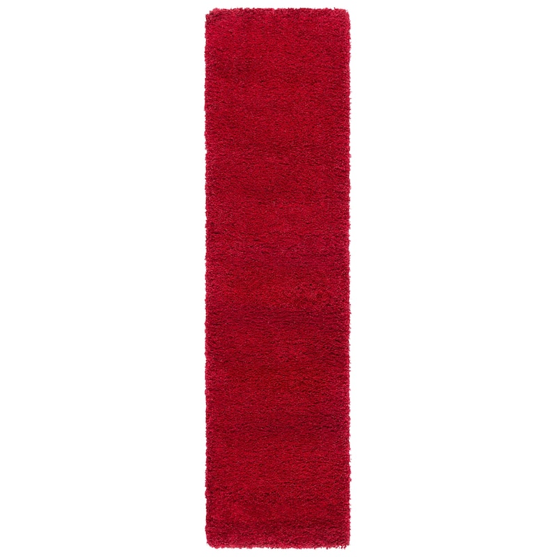 SAFAVIEH, Milan Shag Afton 2-inch Thick Area Rug - 2' x 8' Runner - Red