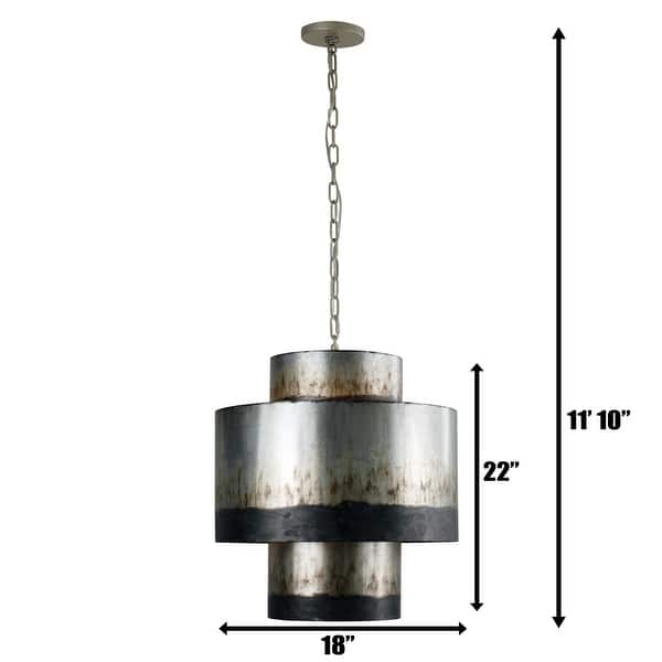 Varaluz Cannery 4-Light Tall Pendant - Ombre Galvanized