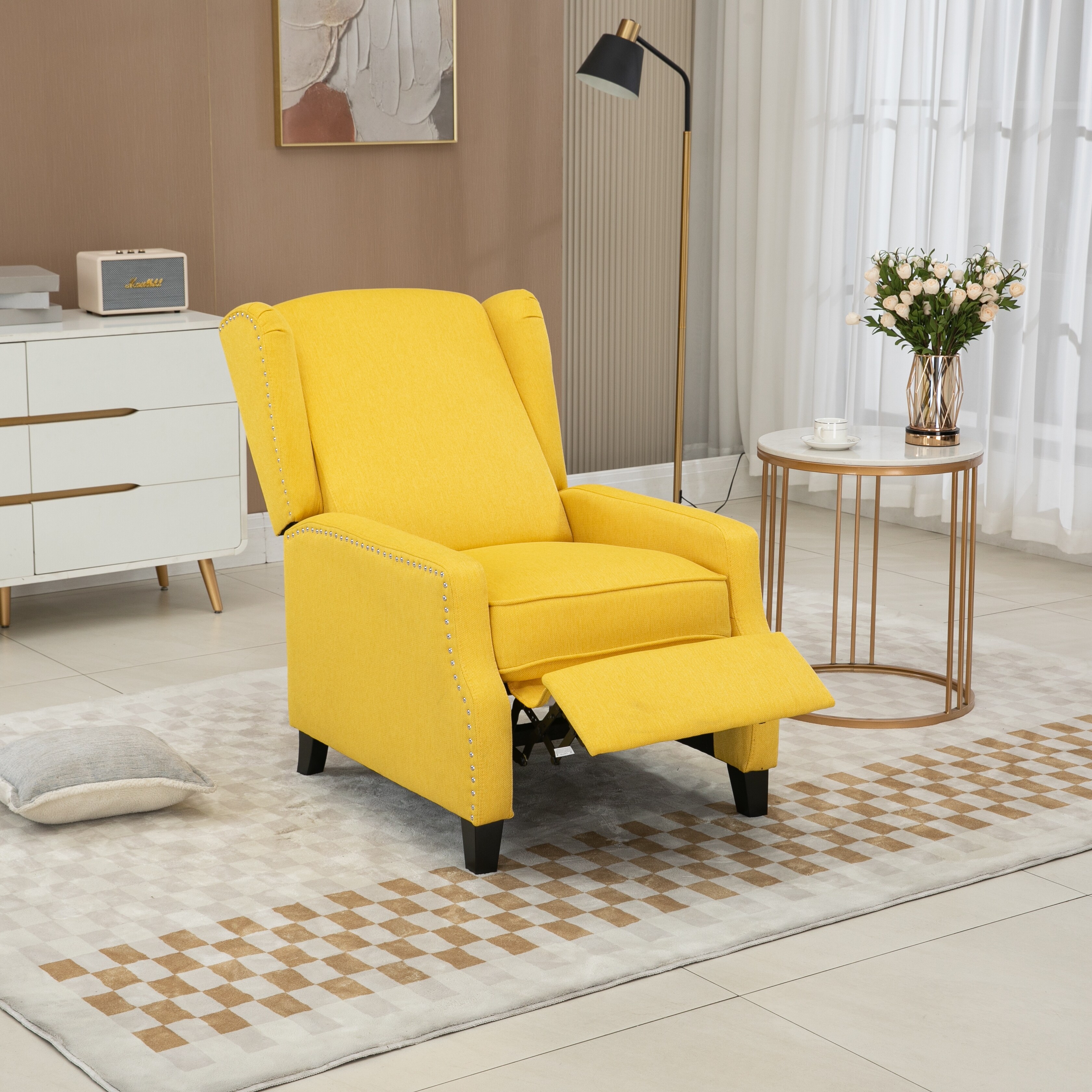 Mustard yellow recliner chair sales
