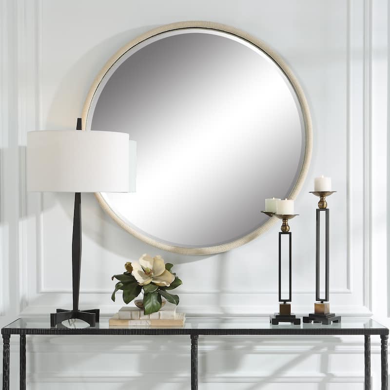 Uttermost Ranchero White Round Mirror - 42.5 W X 42.5 H X 2.125 D (in)