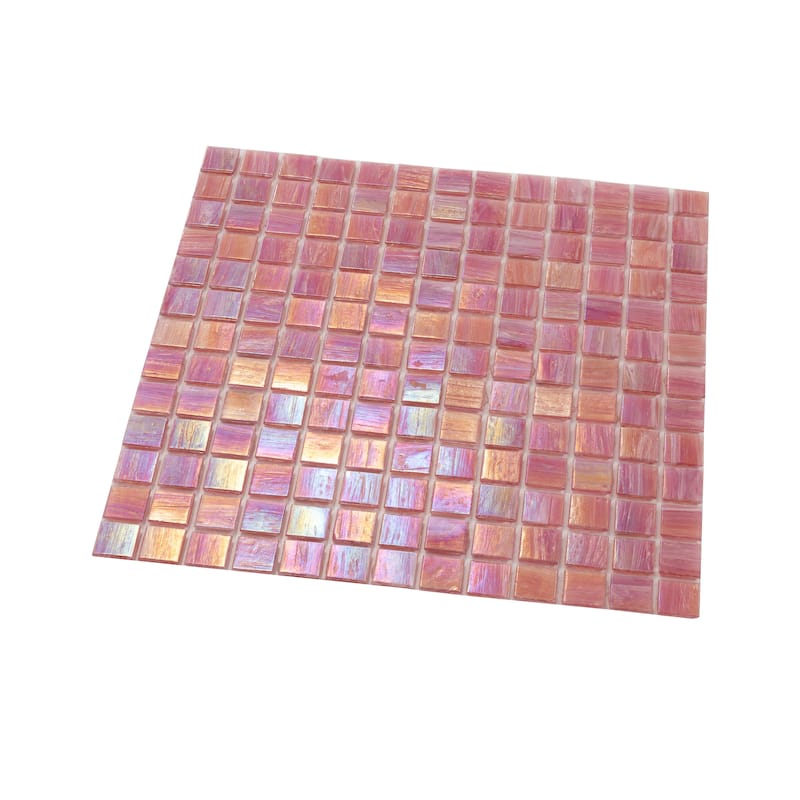 Apollo tile 12" x 12" Nacreous Glossy Punch Pink Glass Tile (20 sq ft/case) - 20 Pack